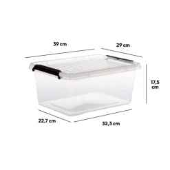 Boîte en plastique transparente 12,5L