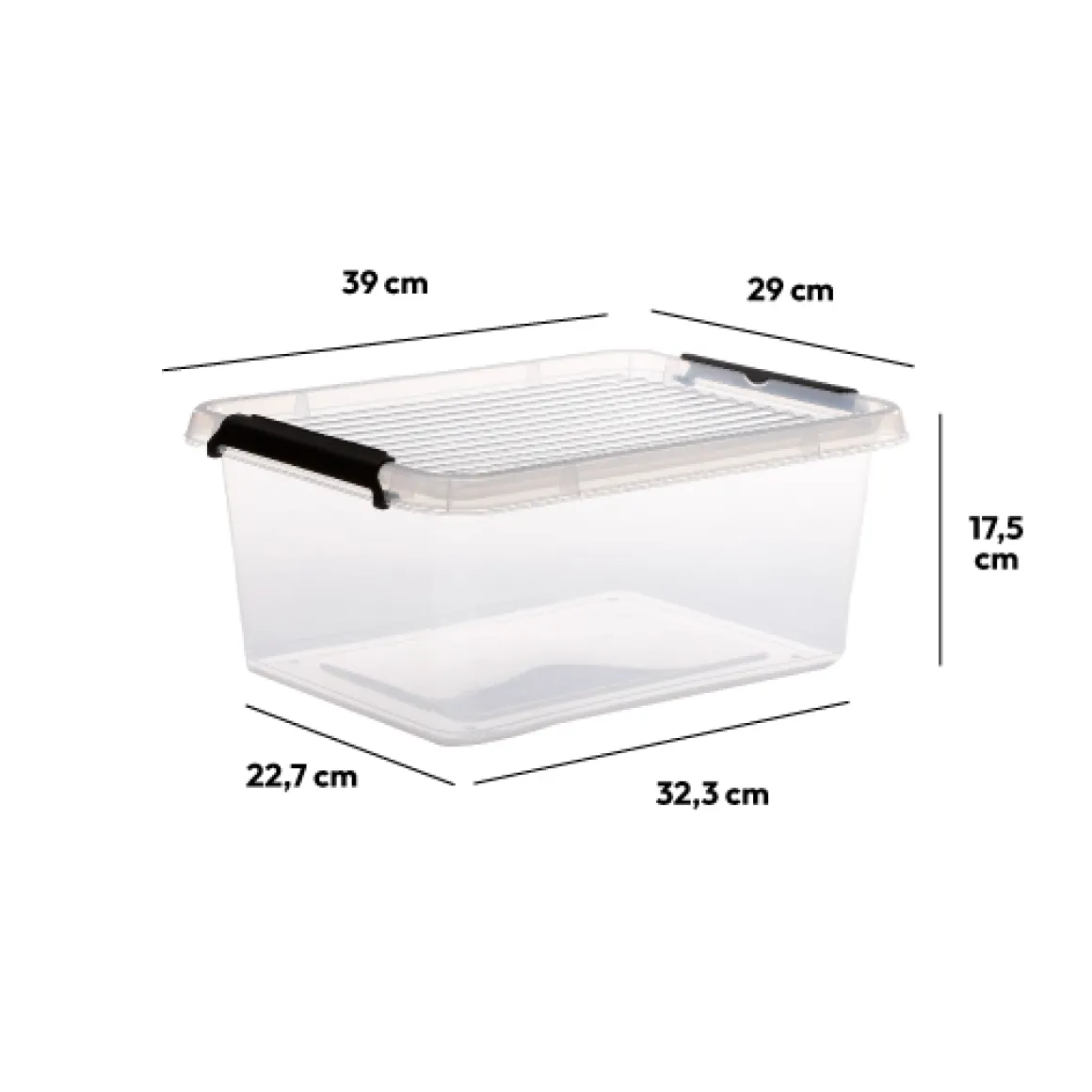 Boîte en plastique transparente 12,5L