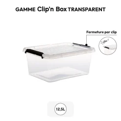Boîte en plastique transparente 12,5L