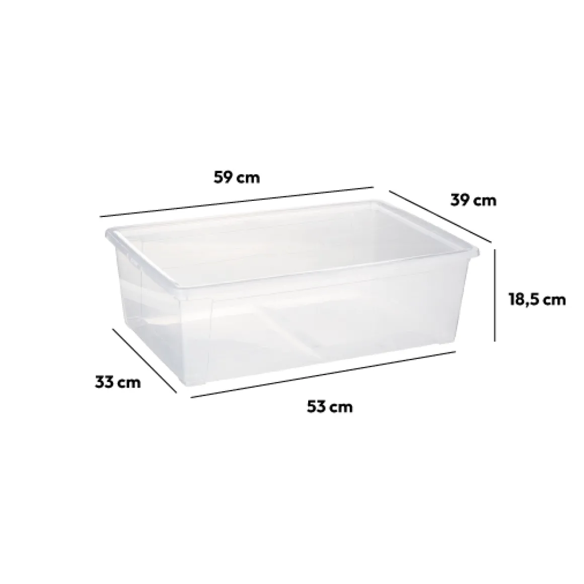 Boîte en plastique transparente 32L