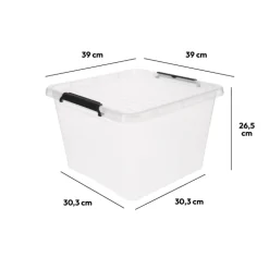 Boîte en plastique transparente 32L
