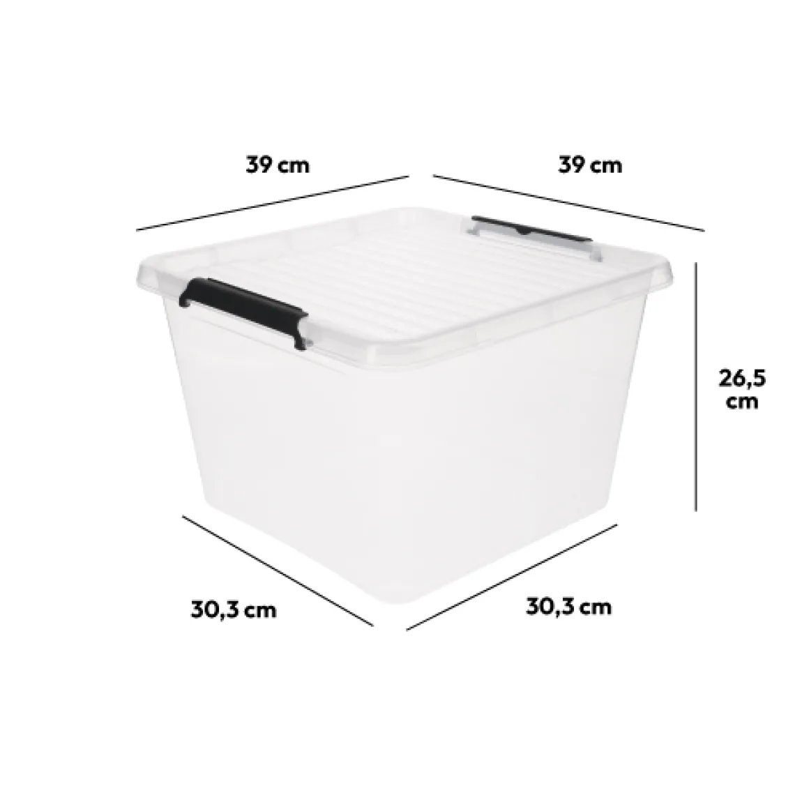 Boîte en plastique transparente 32L
