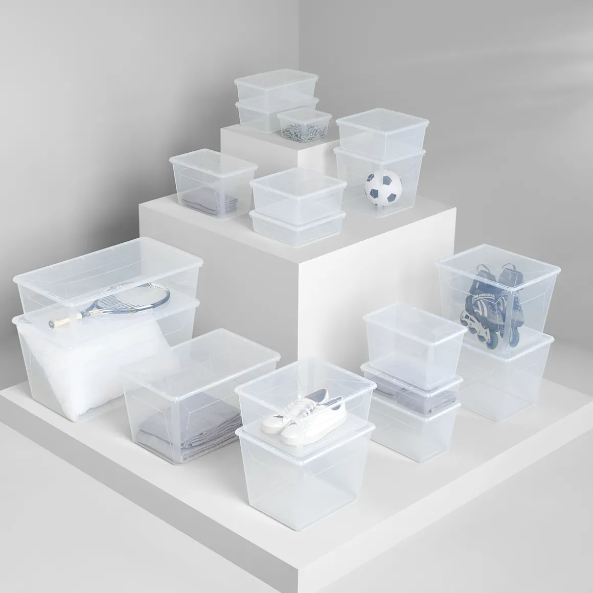 Boîte en plastique transparente 43L
