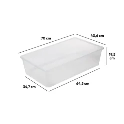 Boîte en plastique transparente 43L