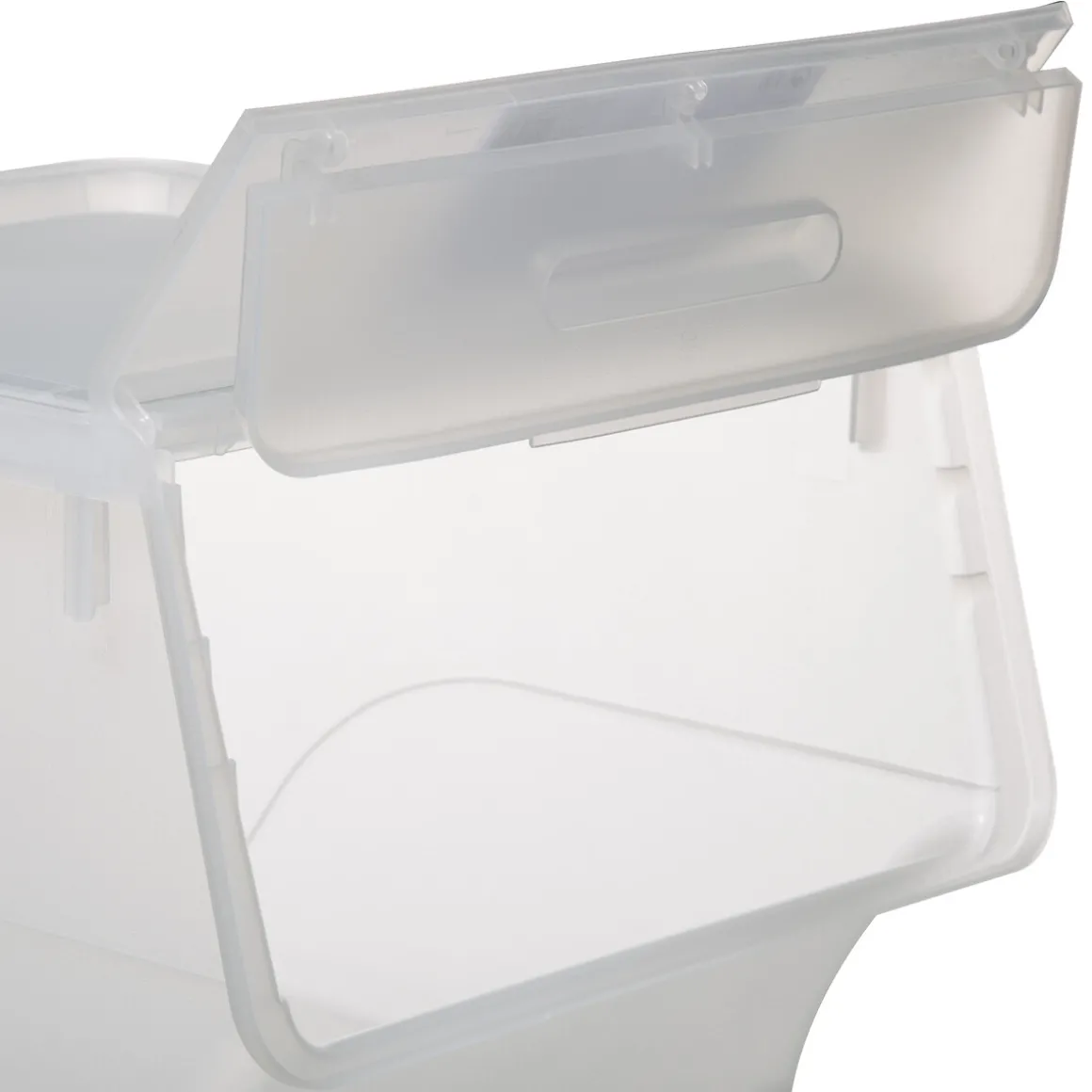 Boîte en plastique transparente à ouverture frontale 34L