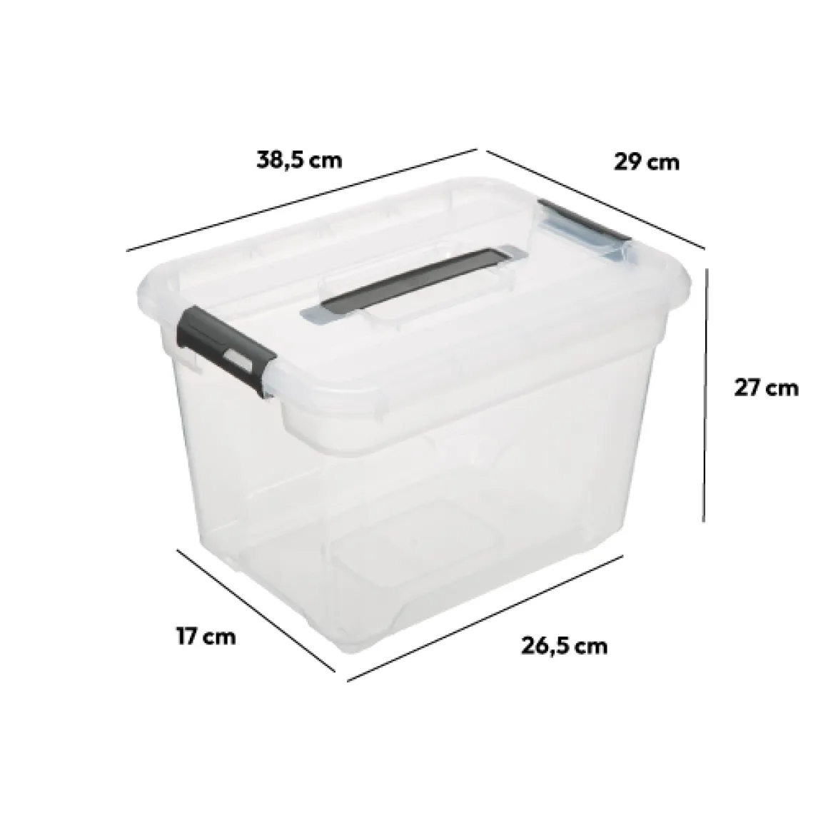 Boîte en plastique transparente 18L
