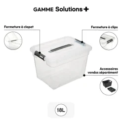 Boîte en plastique transparente 18L