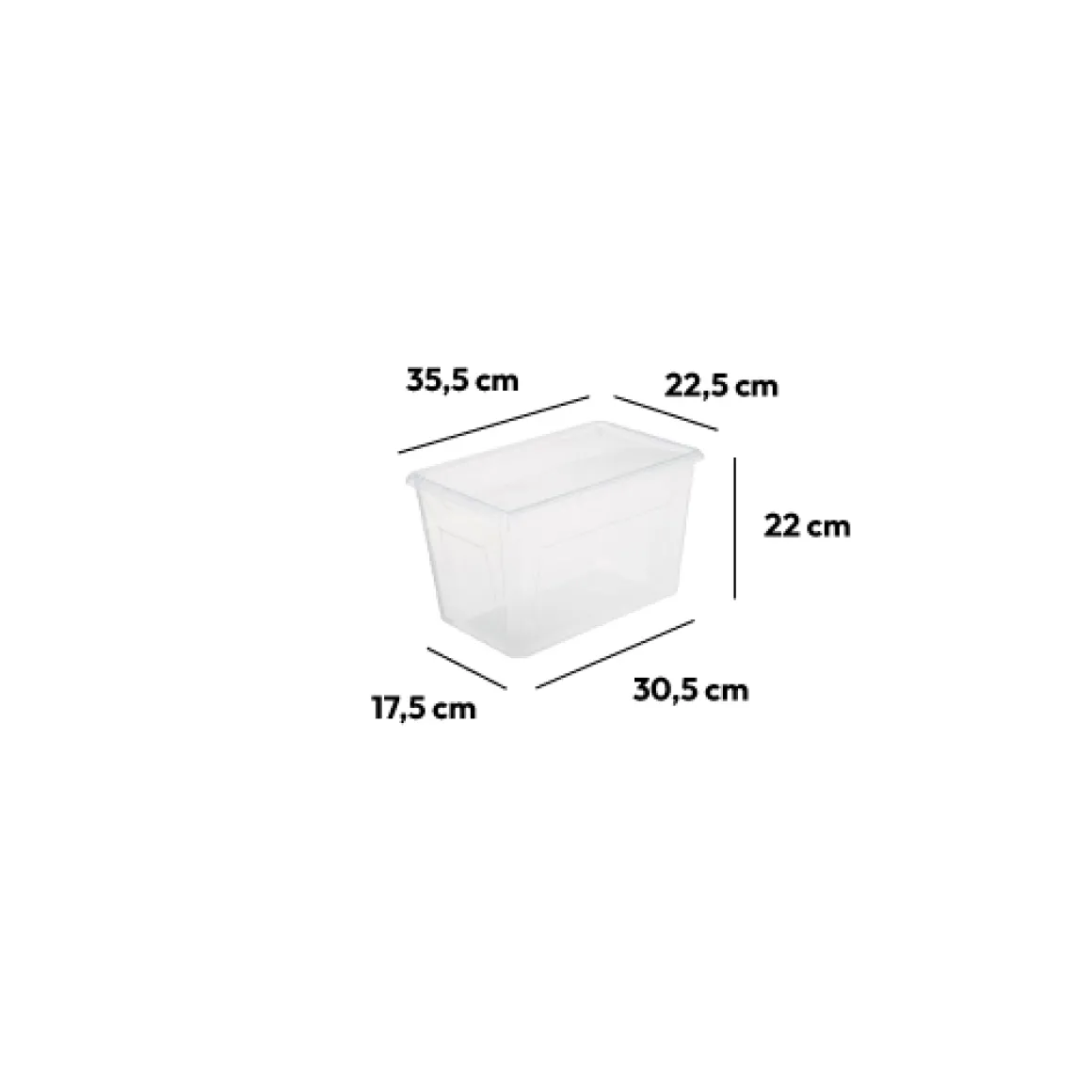 Boîte en plastique transparente 12,2L