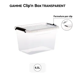 Boîte en plastique transparente 6,5L