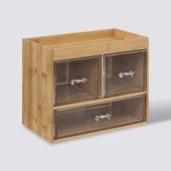 Boîte organiseur 3 tiroirs transparents
