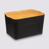 Boîte plastique couvercle bambou 24L