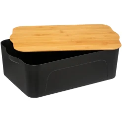 Boîte plastique couvercle bambou 13,5L