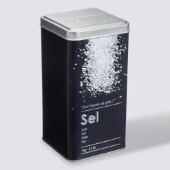 Boîte sel 1kg métal, Noir