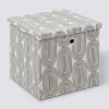 Boîte tissu 31x31cm, Gris avec motifs
