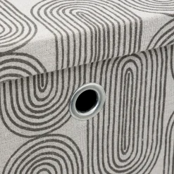 Boîte tissu 31x31cm, Gris avec motifs