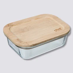 Boîte verre couvercle bambou 1L