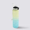 Bouteille avec paille en silicone intégrée - 1L