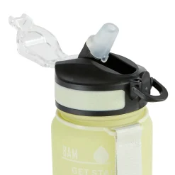 Bouteille avec paille en silicone intégrée - 1L