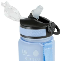 Bouteille avec paille en silicone intégrée - 1L