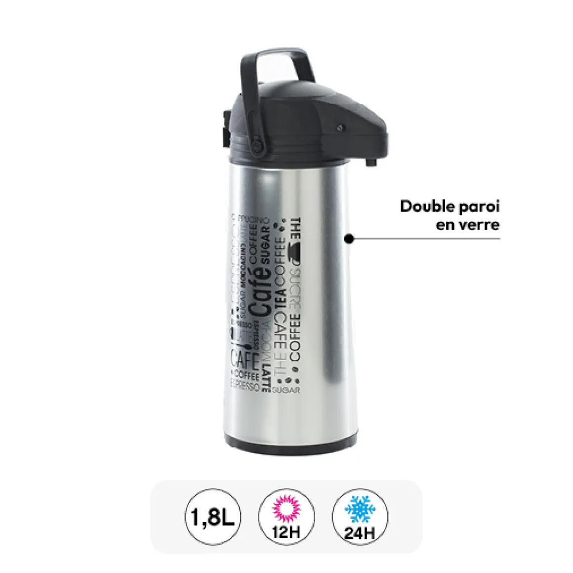 Bouteille isotherme inox 1,8L