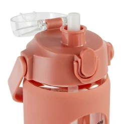 Bouteille verre et silicone + paille et housse - 1L