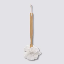 Brosse de bain fleur bois