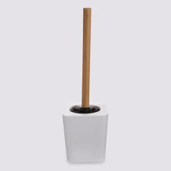Brosse WC en bambou, Blanc