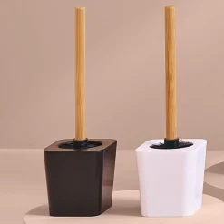 Brosse WC en bambou, Blanc