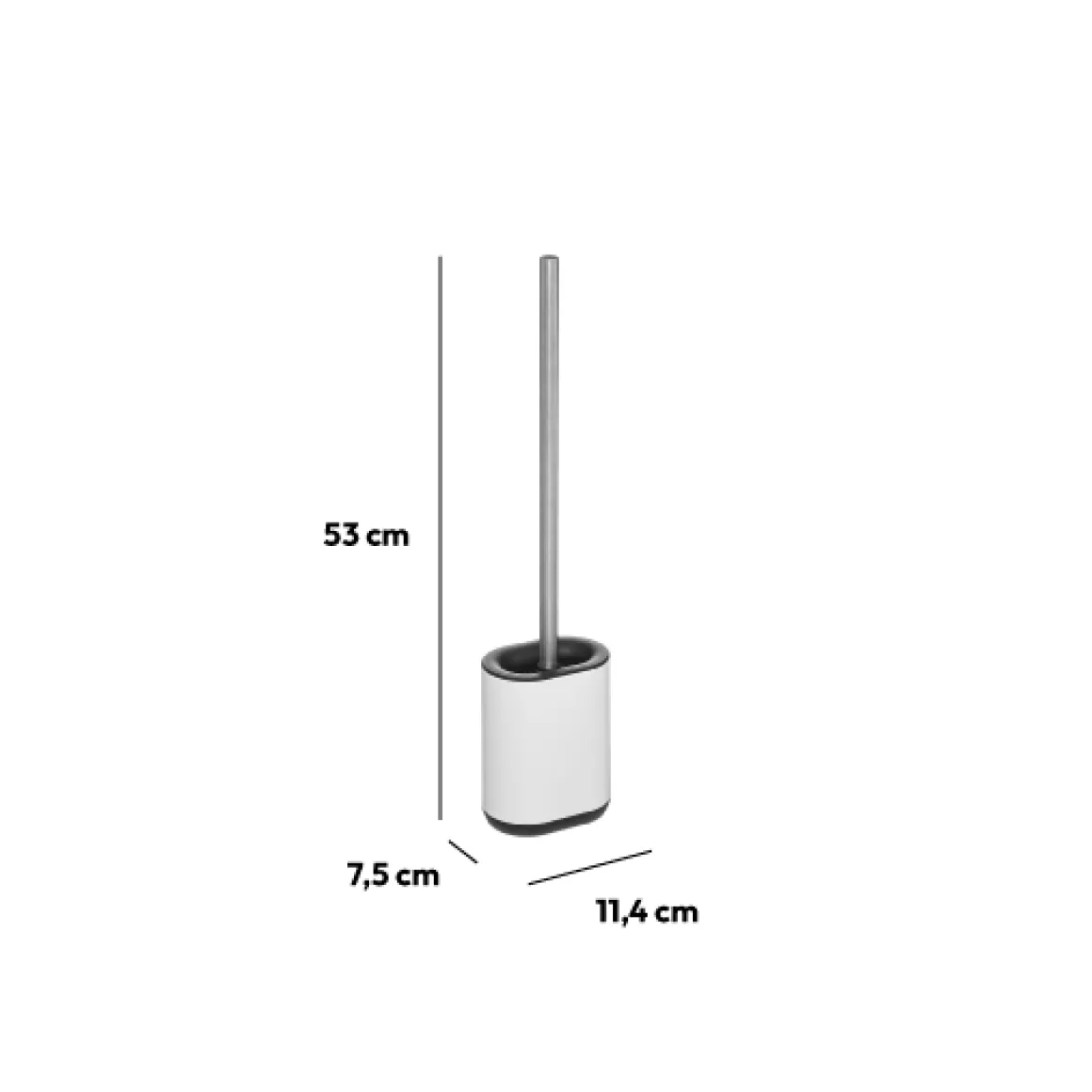 Brosse WC métal, Blanc