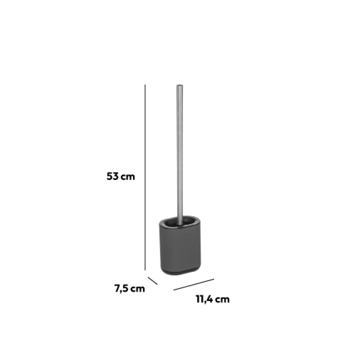 Brosse WC métal, Gris