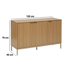 Buffet 3 portes, Effet bois naturel