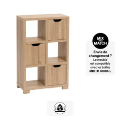 Buffet 3 portes, Effet chêne naturel