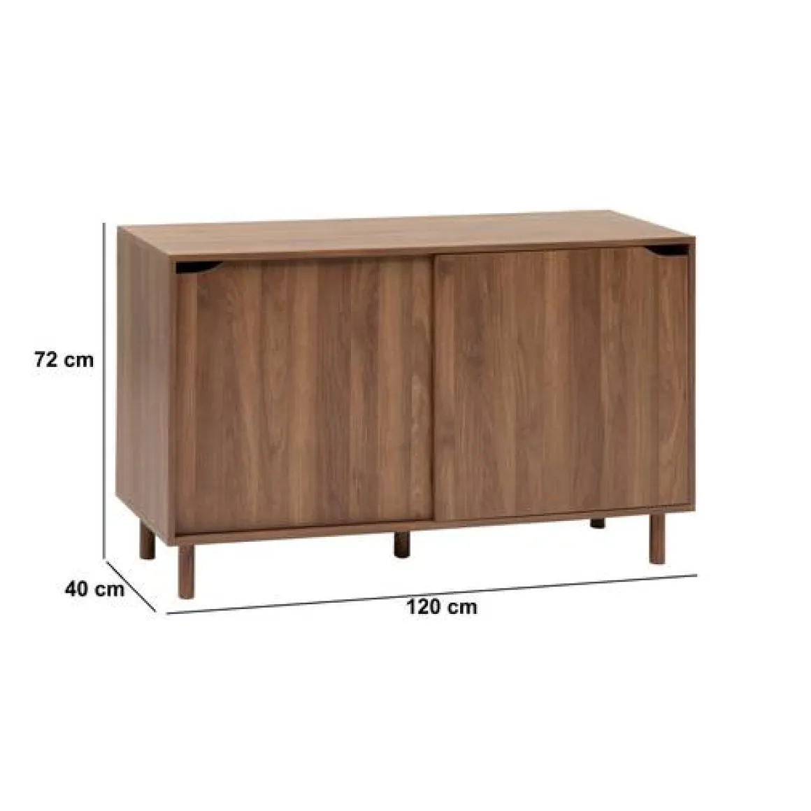Buffet 2 portes, marron