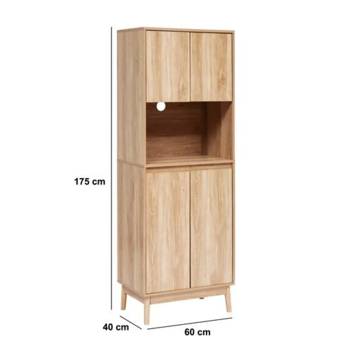 Buffet de cuisine 2 portes, Marron