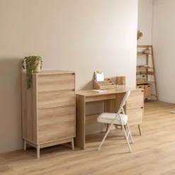 Bureau 2 tiroirs, Beige