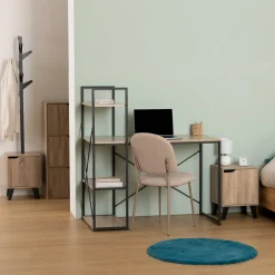 Bureau avec étagères, Effet chêne naturel