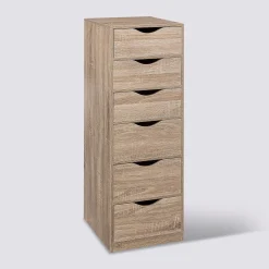 Caisson 6 tiroirs, Effet bois naturel