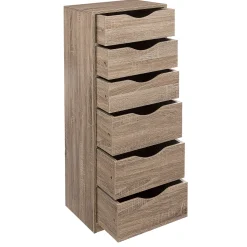 Caisson 6 tiroirs, Effet bois naturel