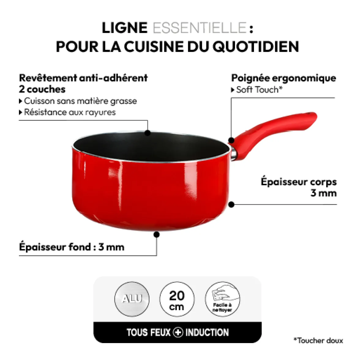 Casserole Aluminium, 20 cm