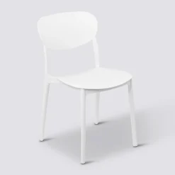 Chaise empilable plastique, Blanc