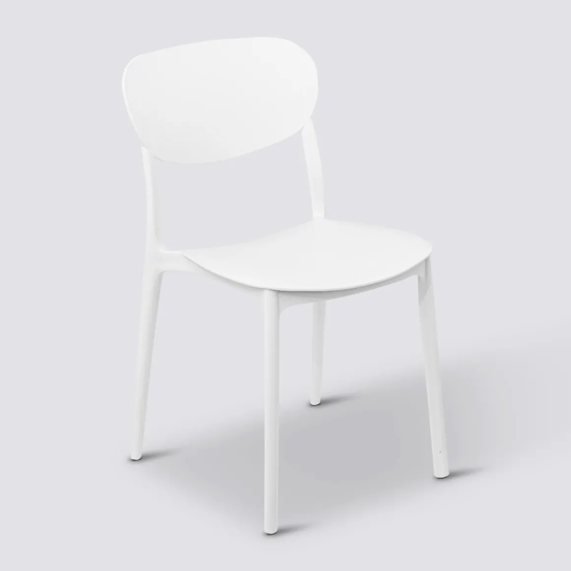 Chaise empilable plastique, Blanc