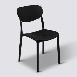 Chaise empilable plastique, Noir