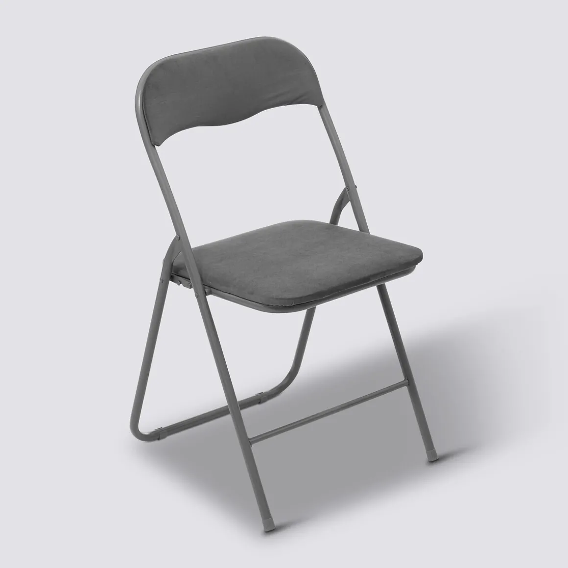 Chaise pliante en velours, Gris anthracite