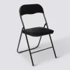 Chaise pliante en velours, Noir