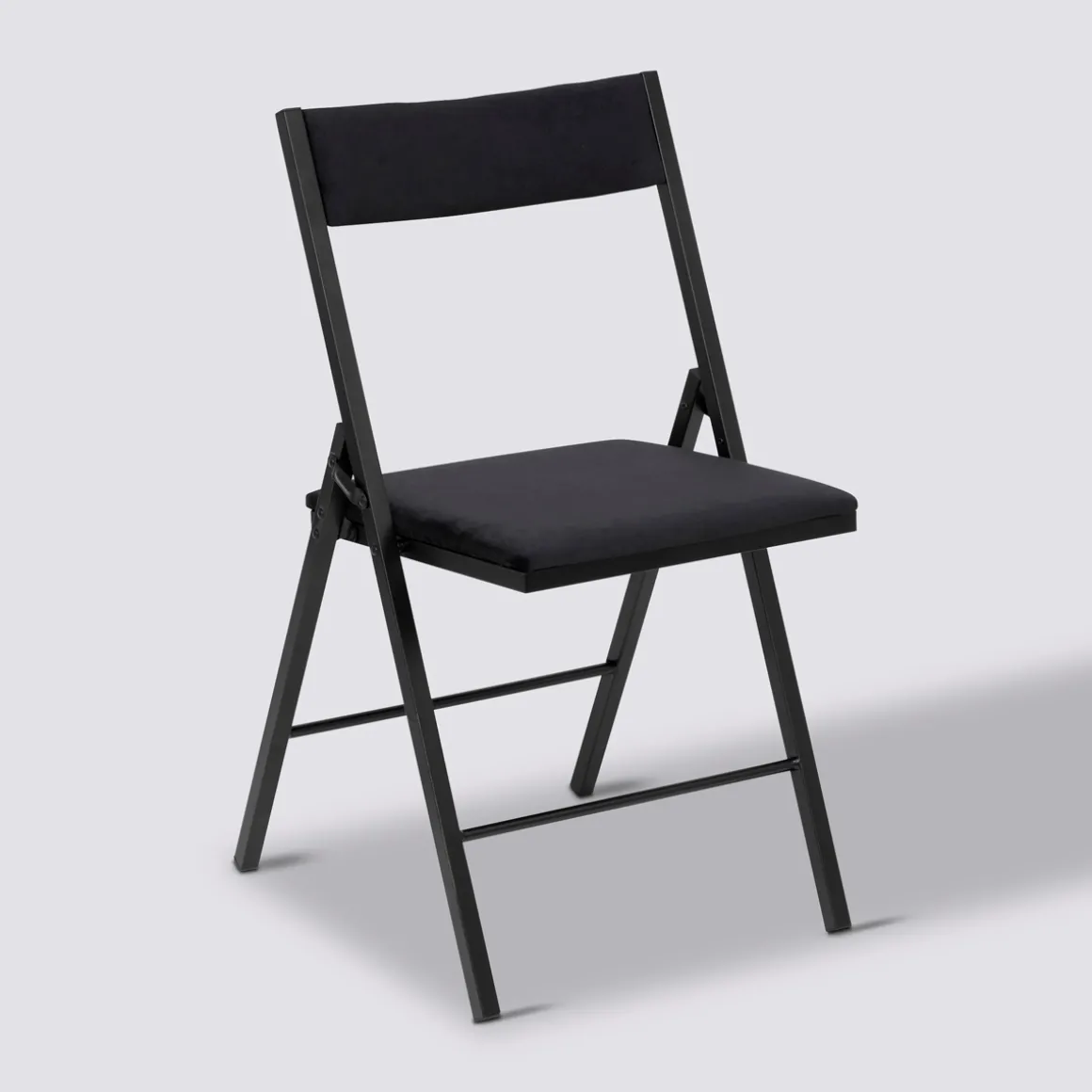 Chaise pliante velours, Noir