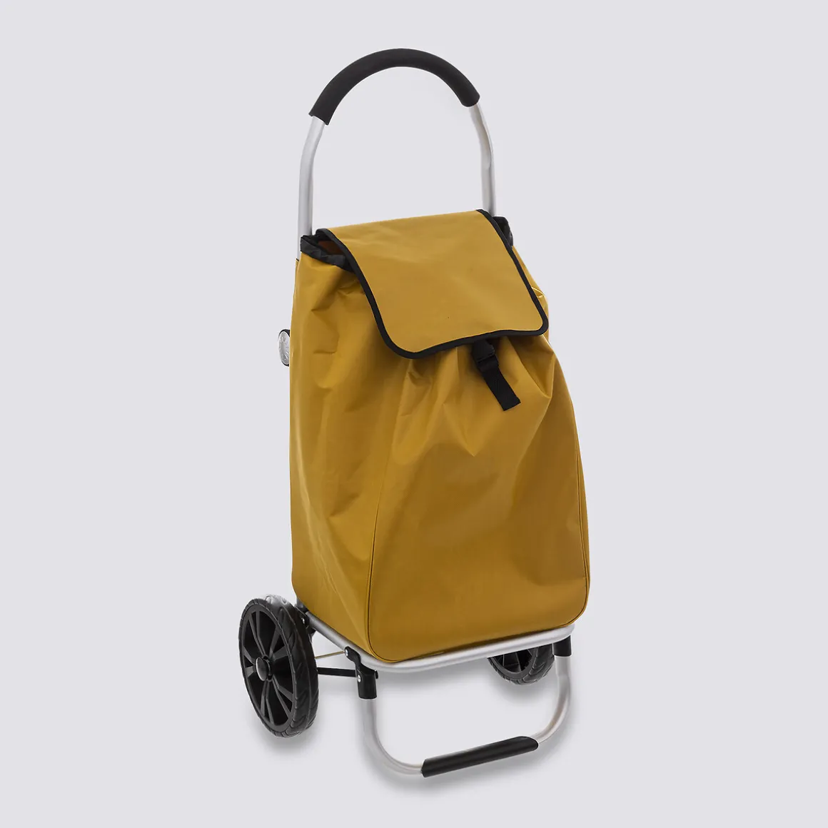Chariot de course pliable 2 roues, Jaune moutarde