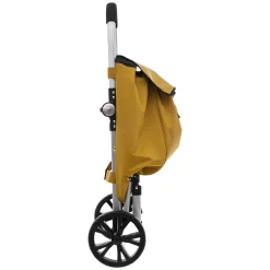 Chariot de course pliable 2 roues, Jaune moutarde