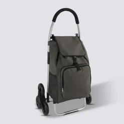 Chariot de course pliable  6 roues 36L, Vert kaki