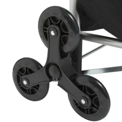 Chariot de course pliable 6 roues, Noir