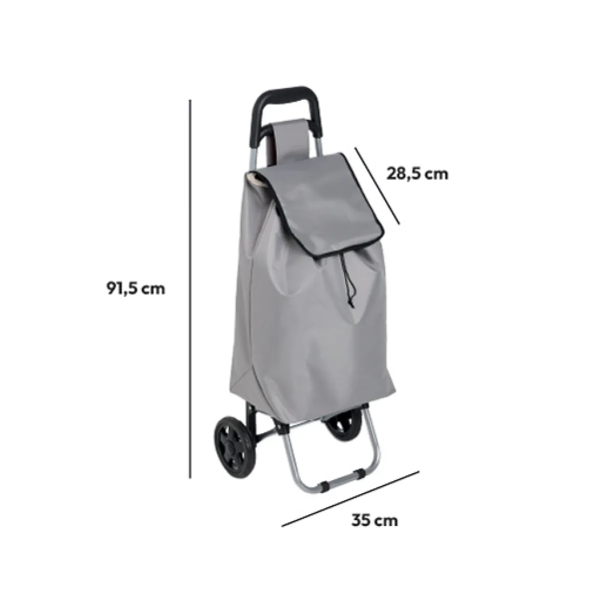 Chariot de courses 2 roues, Gris